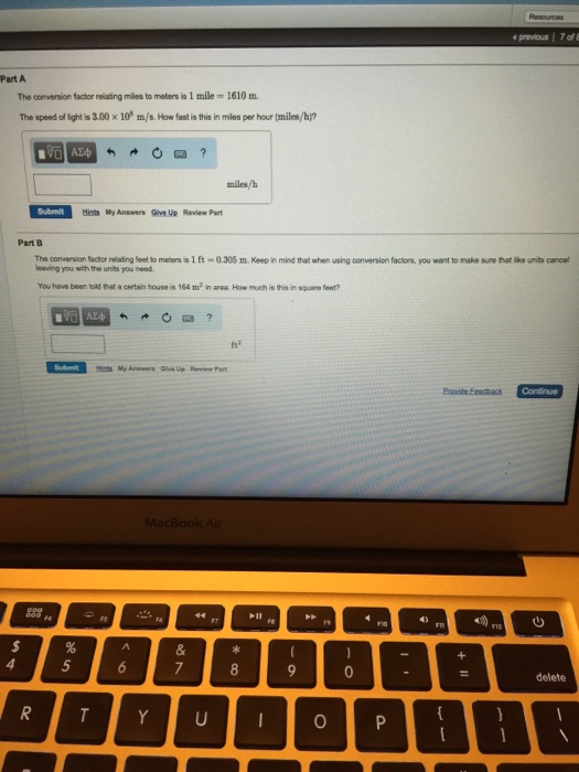 Solved The Conversion Factor Relating Miles To Meters Is