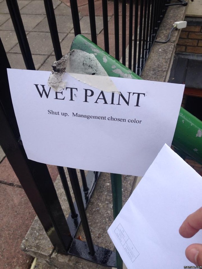 Wet paint