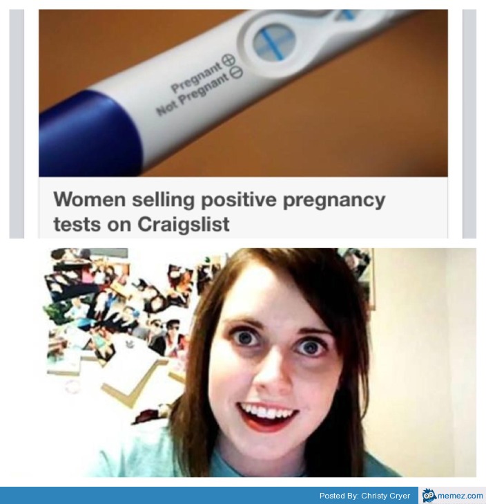 Women selling positive pregnancy tests