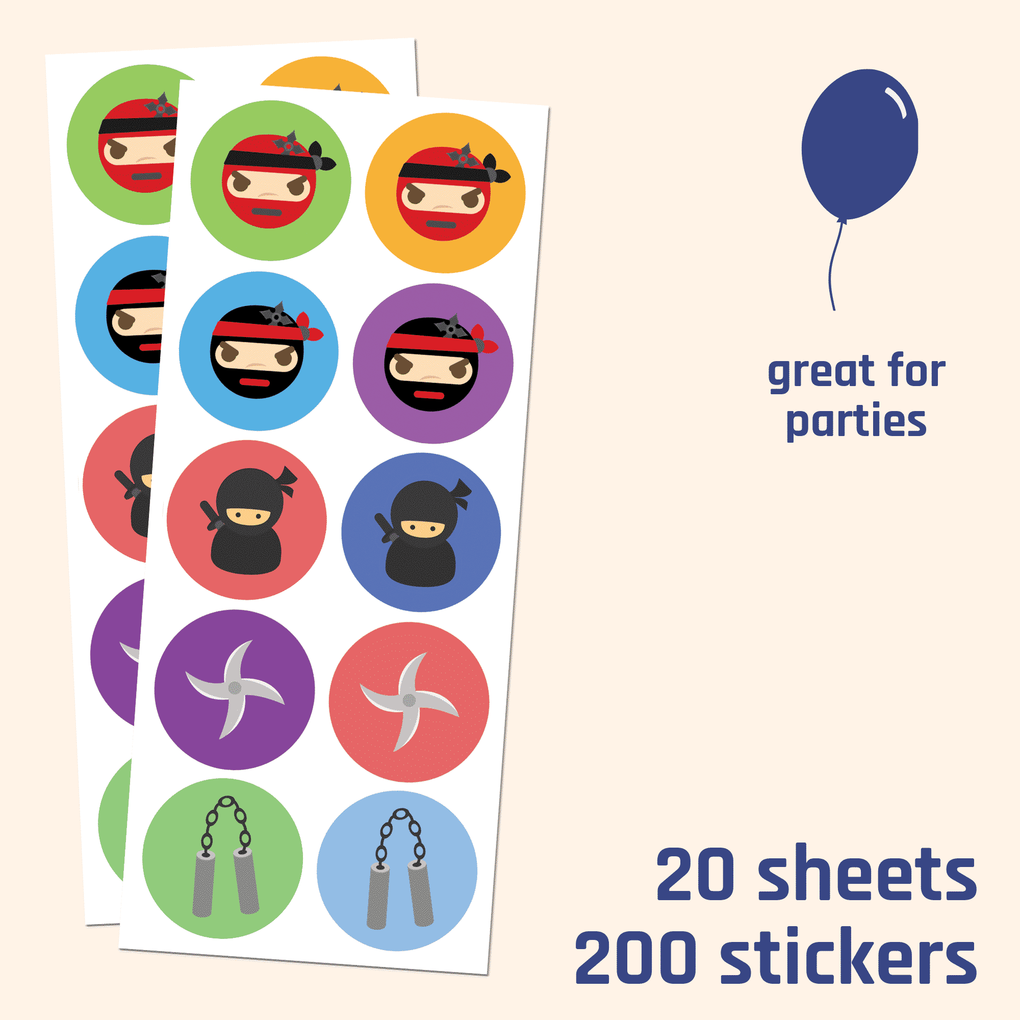 Ninja Kids' Sticker Set TownStix