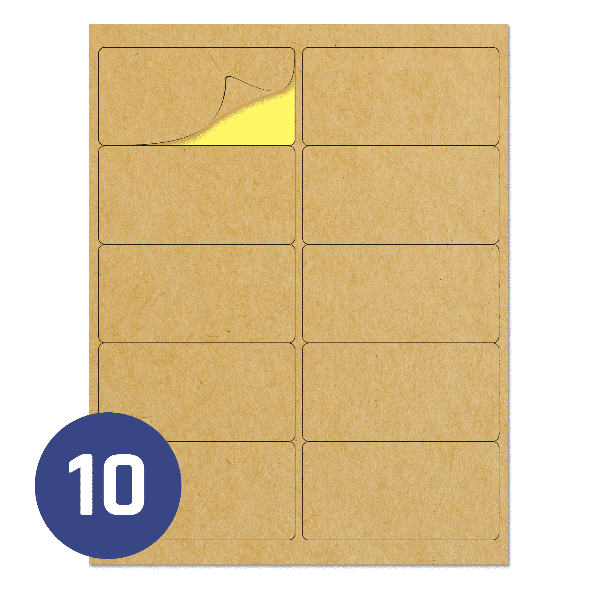 2" x 4", Brown Kraft Labels TownStix