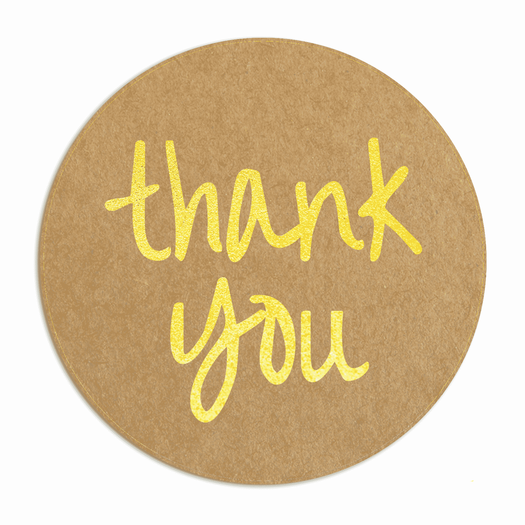 Gold Thank You Stickers Round TownStix