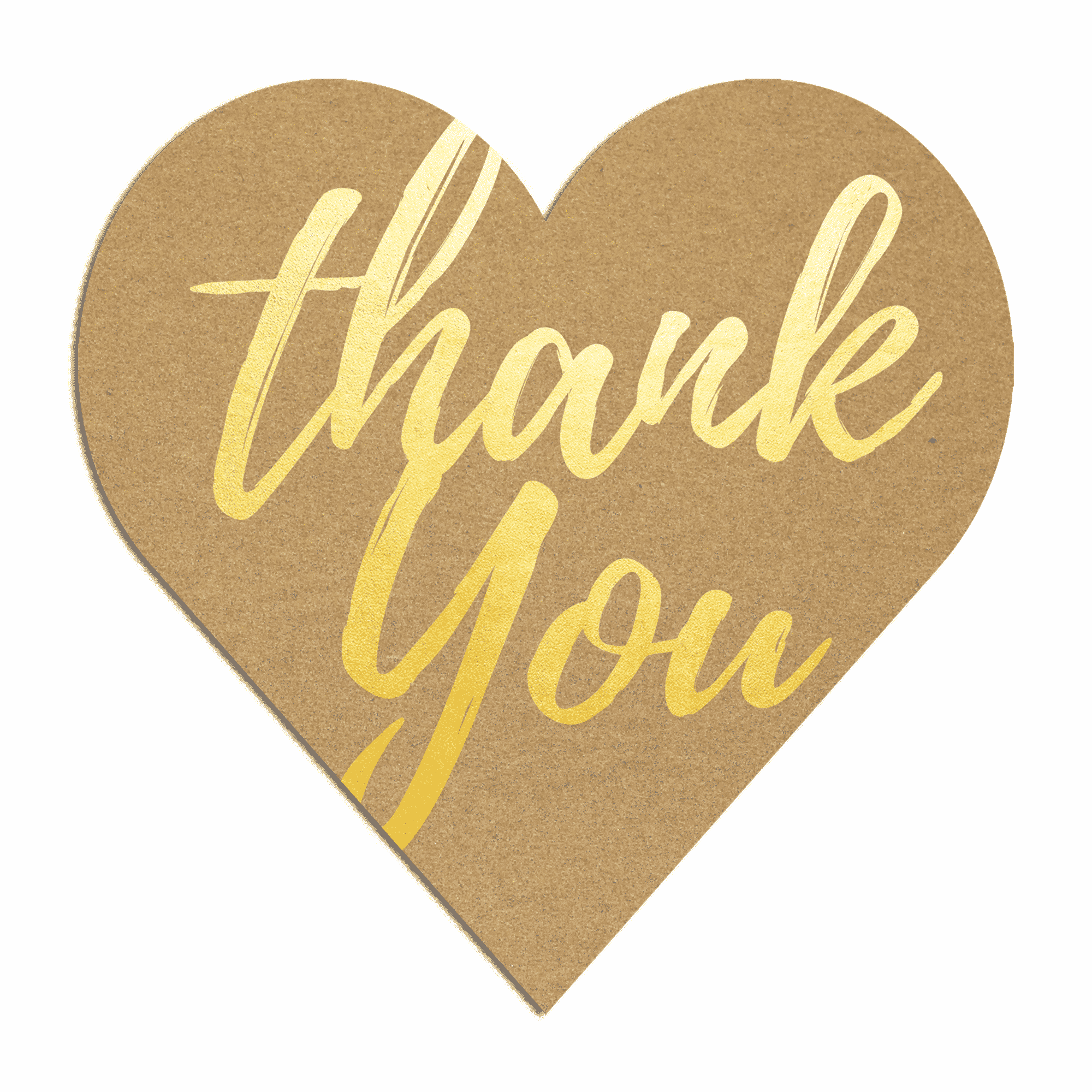 Gold Thank You Stickers Heart TownStix