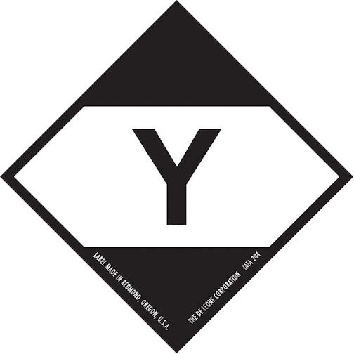 IATA Limited Quantity "Y" Vinyl Labels 2" x 2"