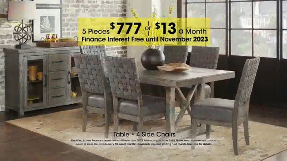 Rooms to Go Holiday Sale TV Commercial, 'FivePiece Dining Sets 13 Per Month' iSpot.tv