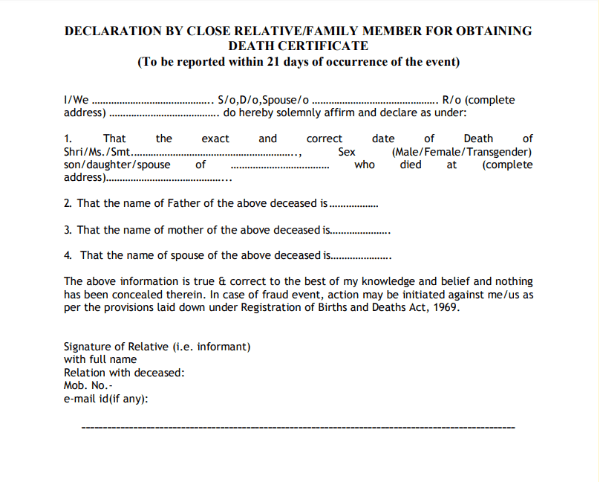 Death Registration in India Required Documents & Filing Procedure