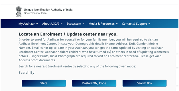 Aadhaar Application Form Procedure and Documents