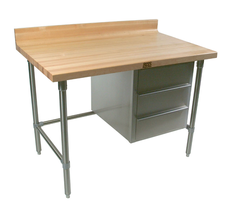 MapleTop Baker's Table with Coved Riser, 3... Butcher Block Co.