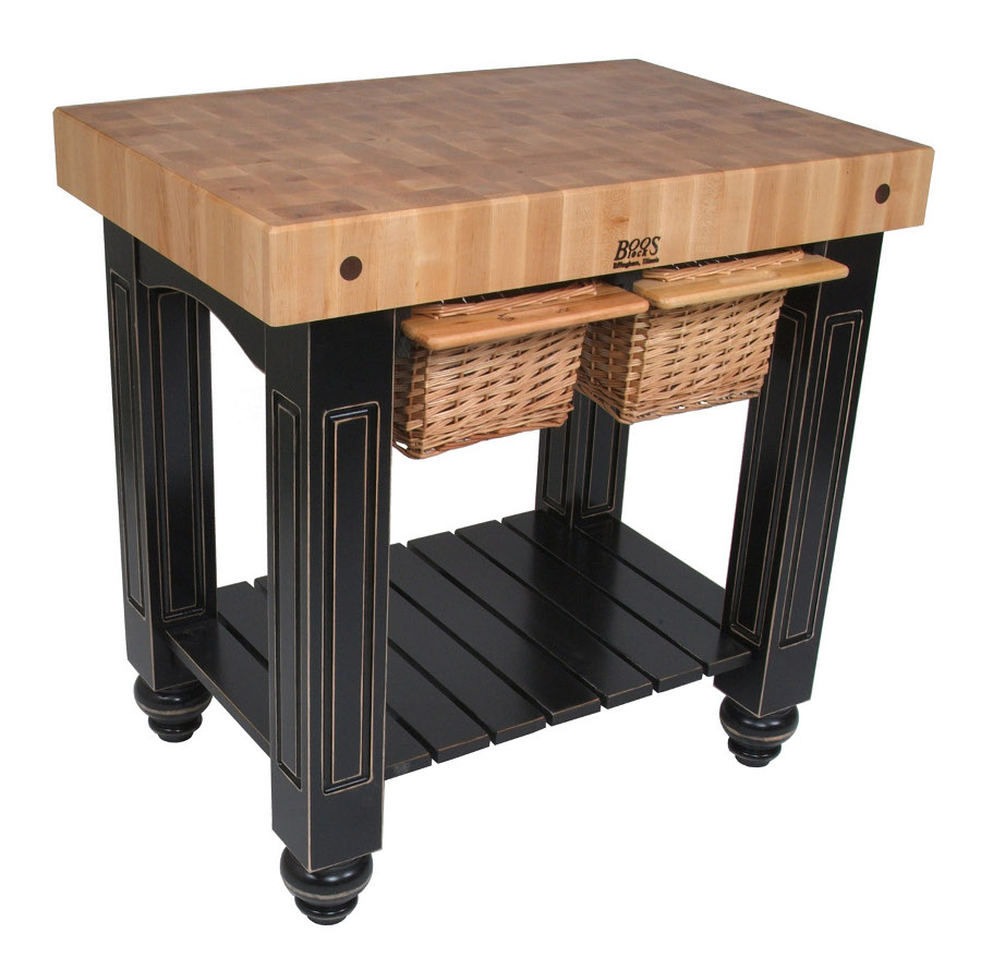Maple End Grain Butcher Block with Basket Drawers