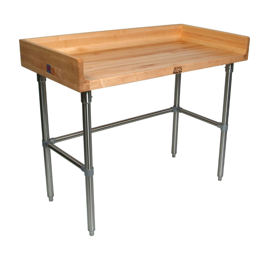John Boos Baker's Table w Riser, Stainless... Butcher Block Co.