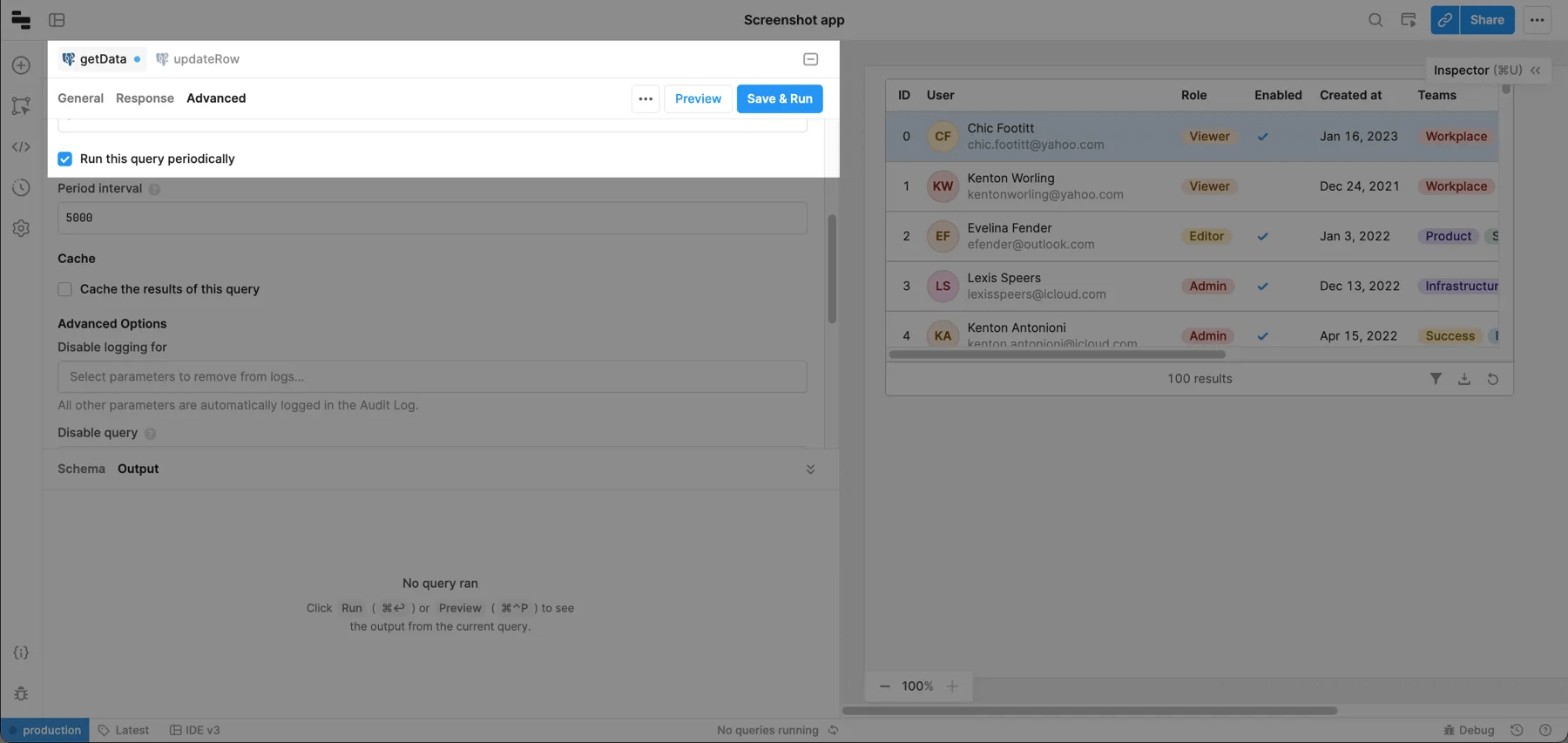 Advanced query options Retool Docs