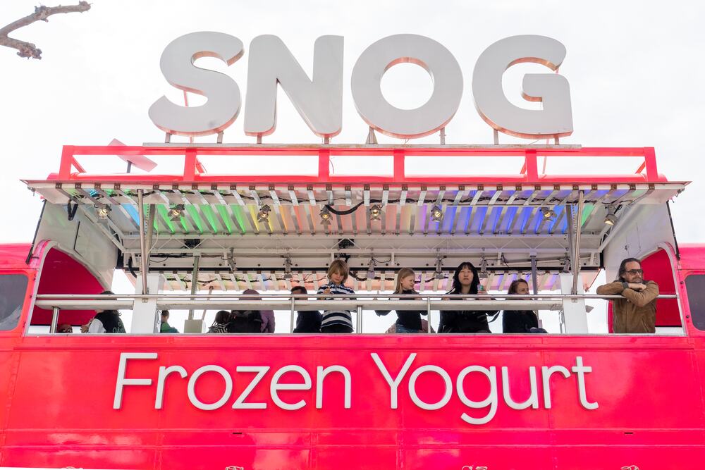 The SNOG Frozen Yogurt Bus Southbank Centre