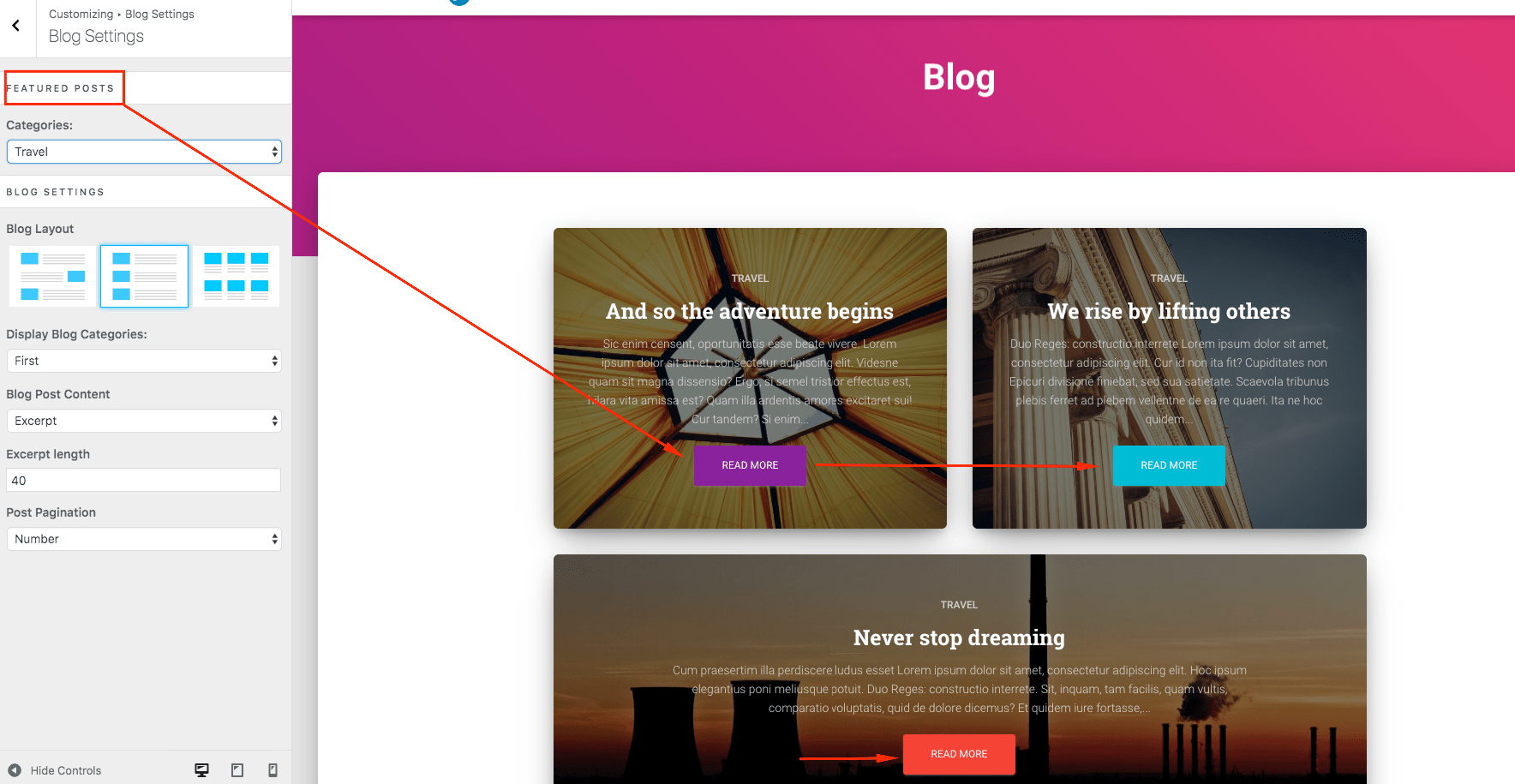 How to customize read more links in Hestia ThemeIsle Docs