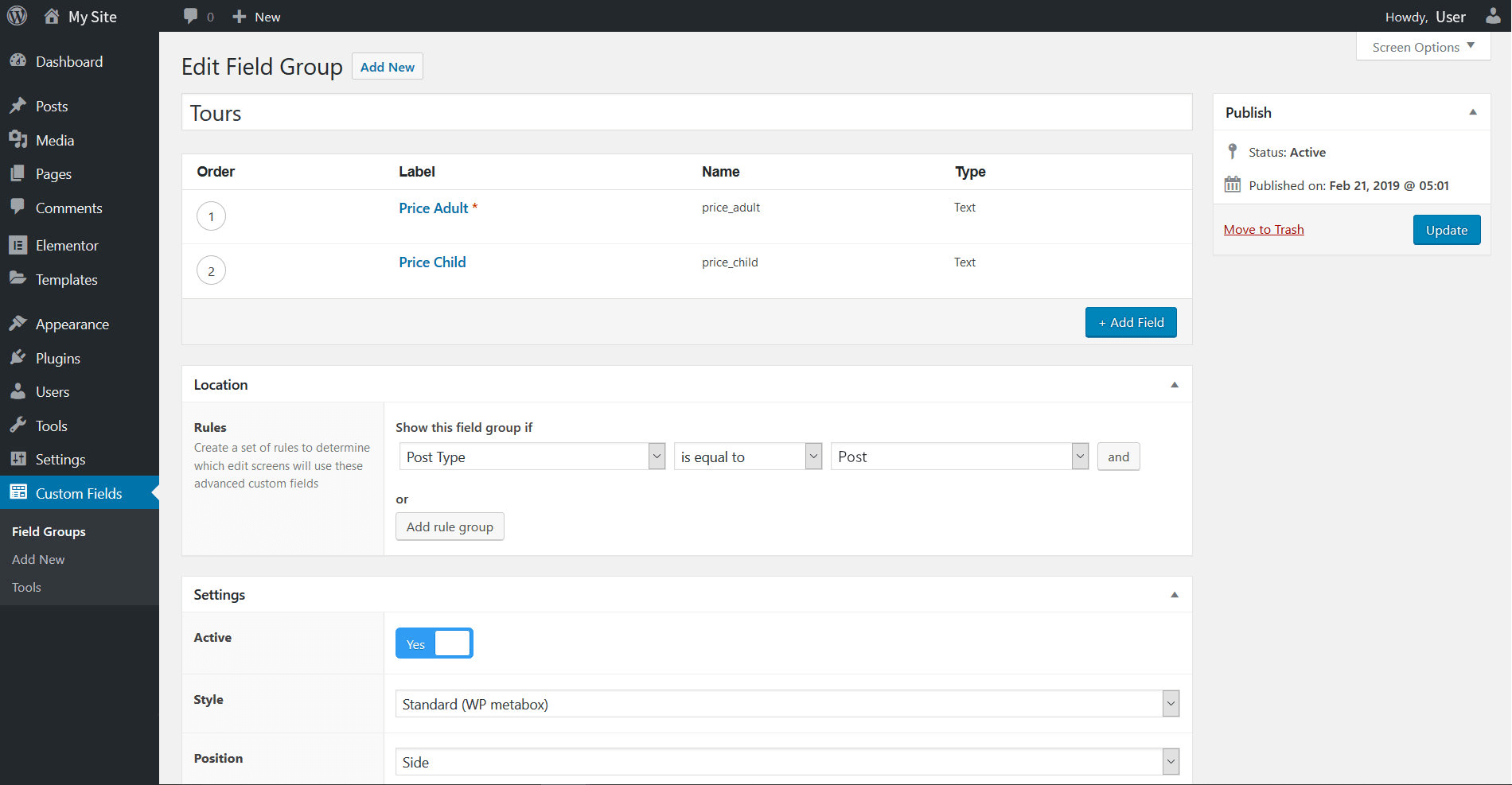 Advanced Custom Field widget Documentation