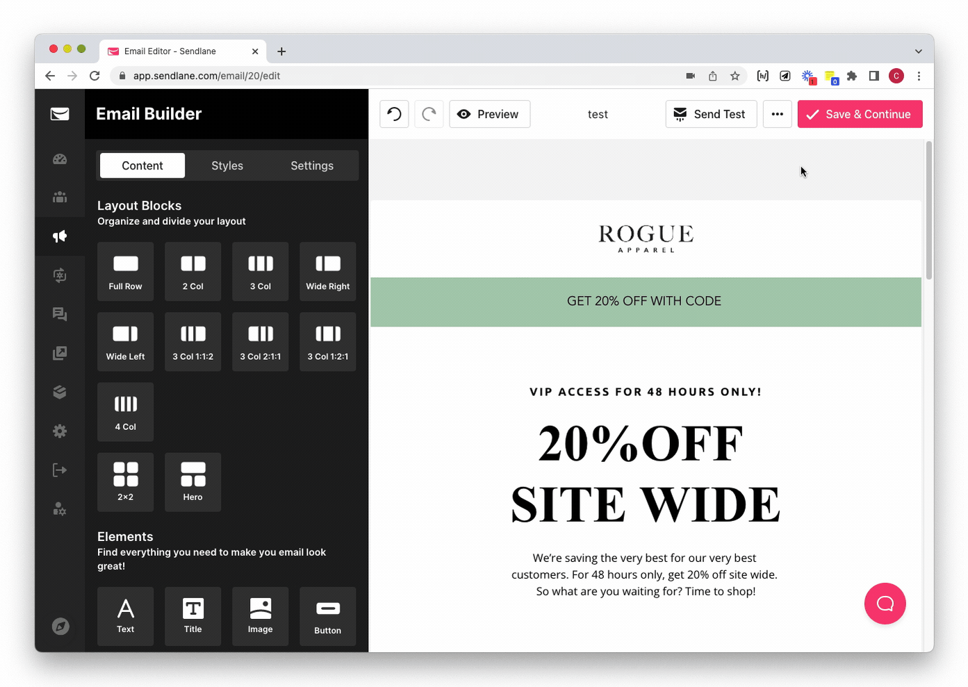 How to Add Unique Coupons to Email and SMS Sendlane Knowledge Base