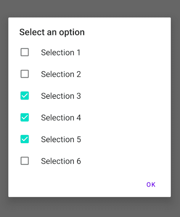 How to create an alert dialog with multiselection in Android(Kotlin