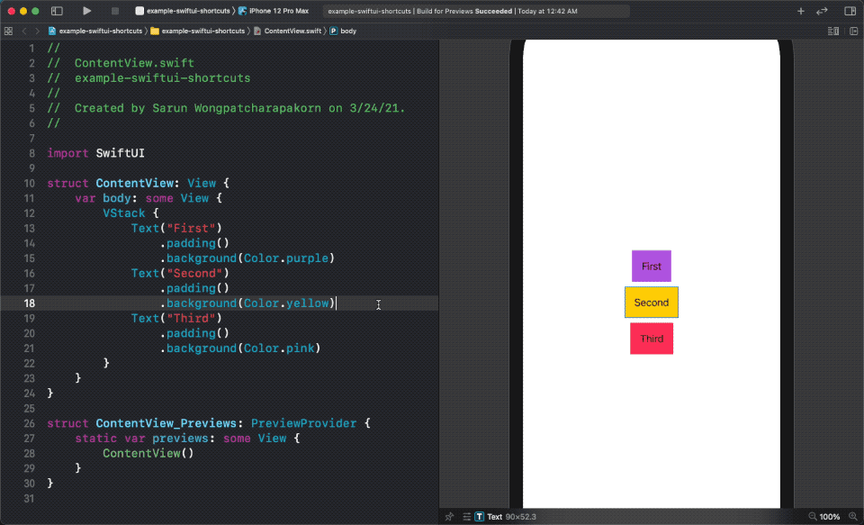 4 Xcode shortcuts to boost your productivity for SwiftUI Sarunw
