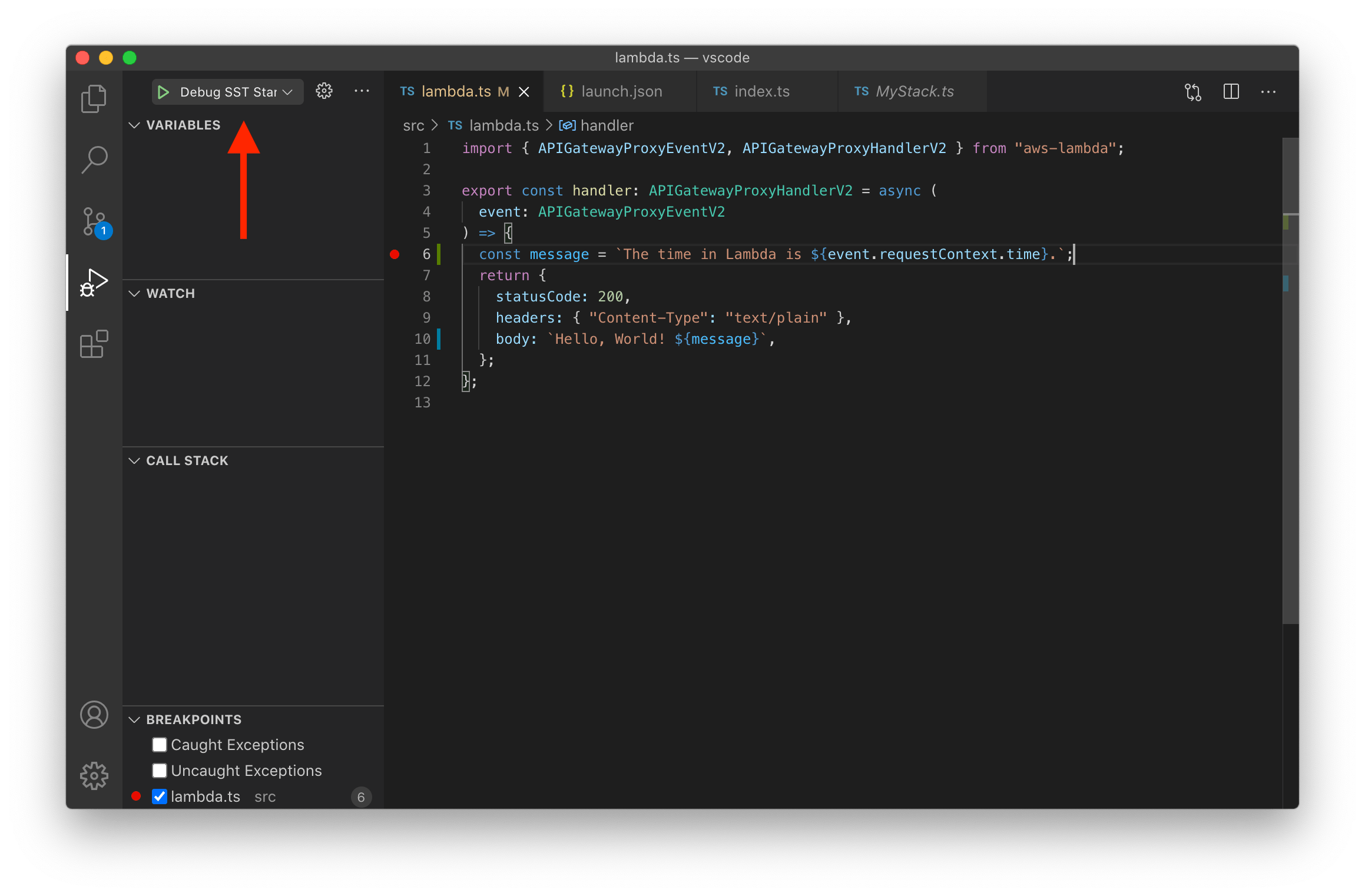 How to debug Lambda functions with Visual Studio Code