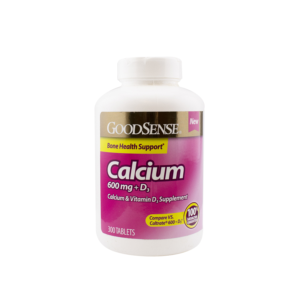 GoodSense® Calcium 600 mg + D3, Bone Health Support, 300 ea