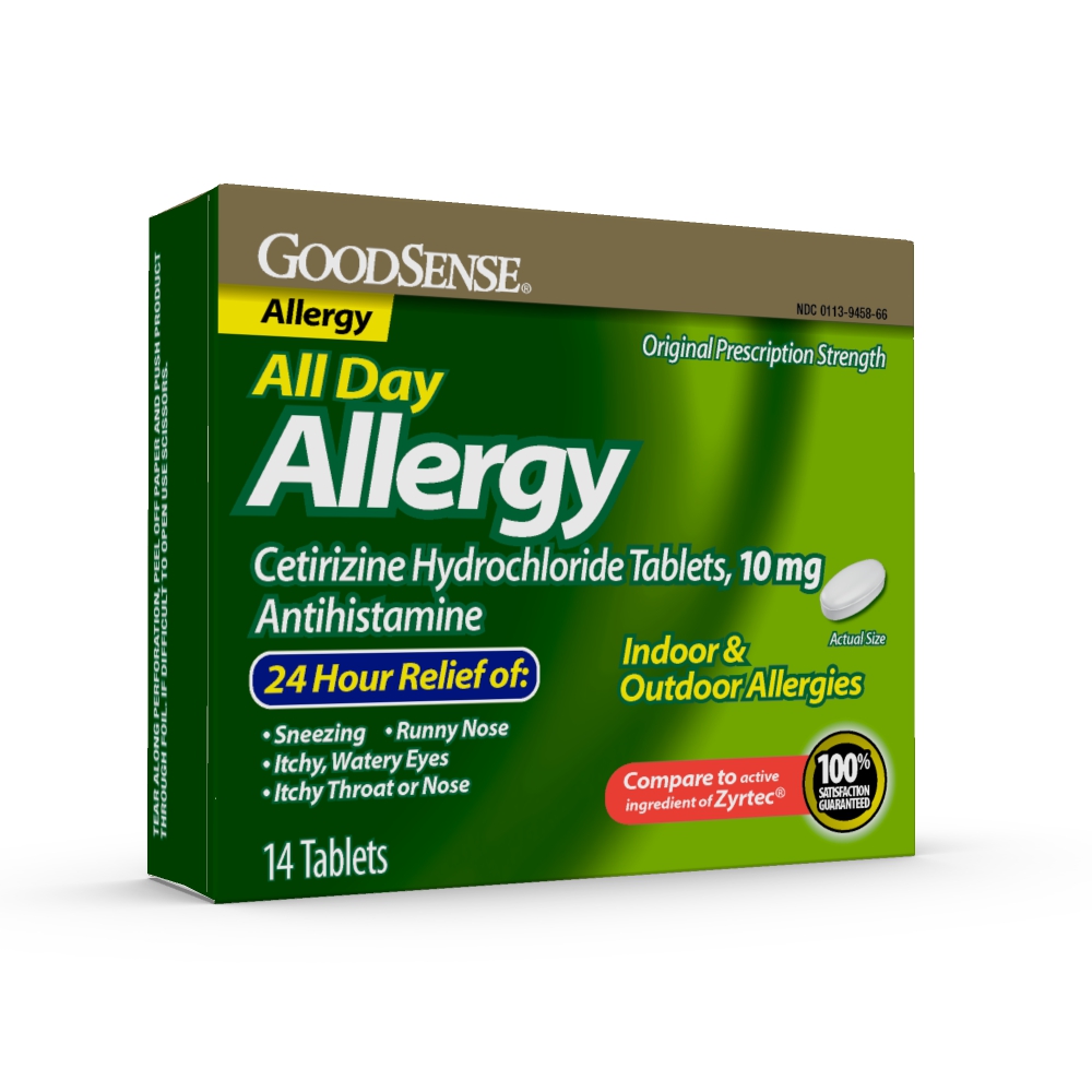 GoodSense® All Day Allergy, Cetirizine HCl Tablets 10 mg, 14 ea