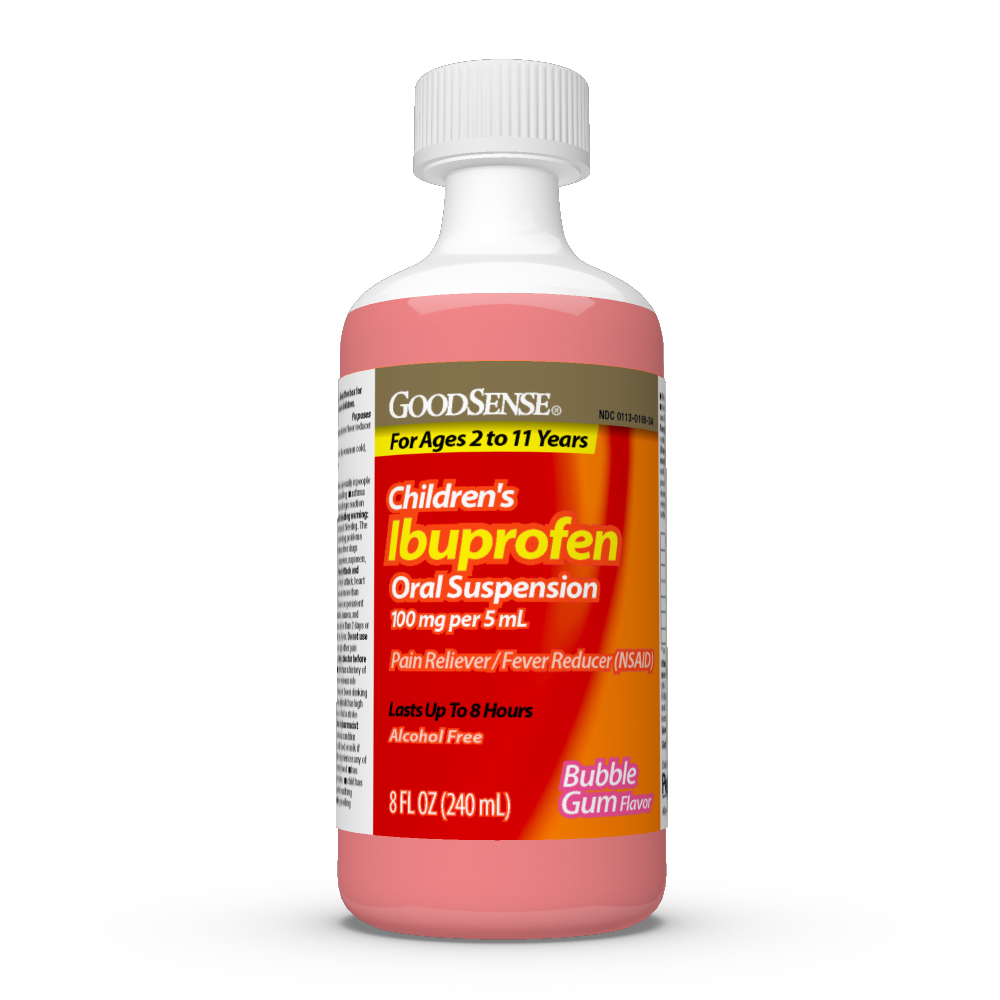 GoodSense® Children's Ibuprofen Oral Suspension Bubble Gum Flavor