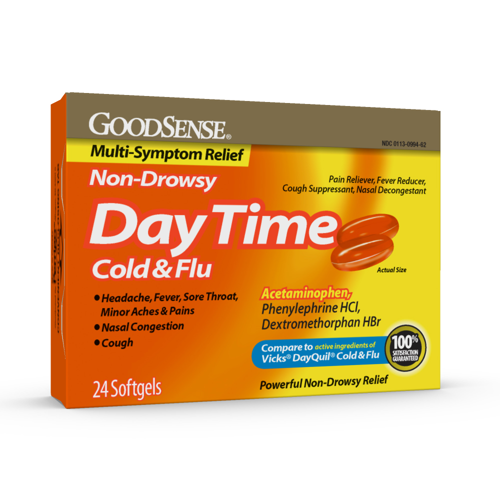 GoodSense® DayTime Cold & Flu MultiSymptom Relief Softgels, 24/ct