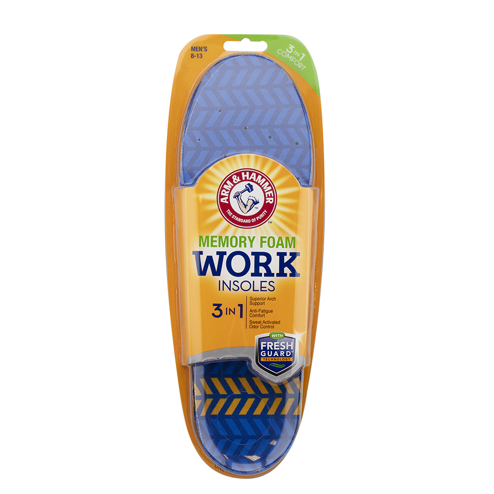 Arm & Hammer™ Memory Foam Insoles, Work, 1 Pr