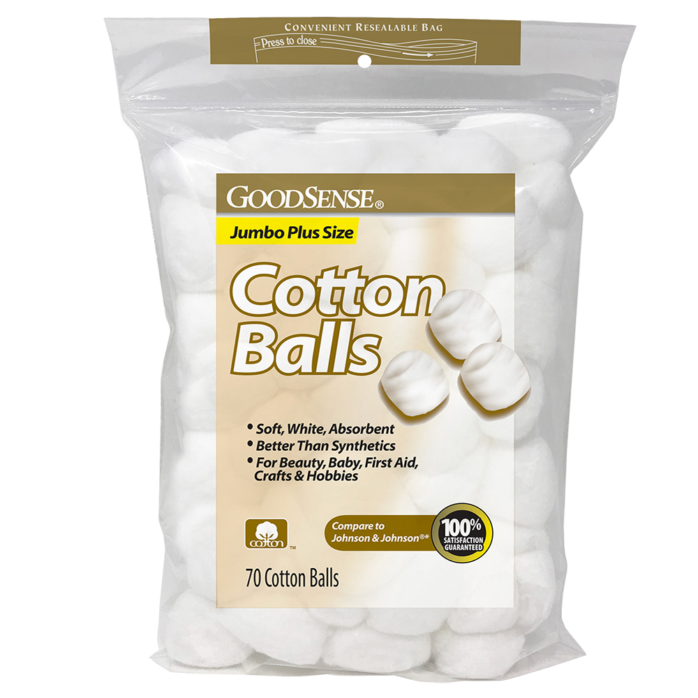 GoodSense® Jumbo Plus Size Cotton Balls, 70/ea