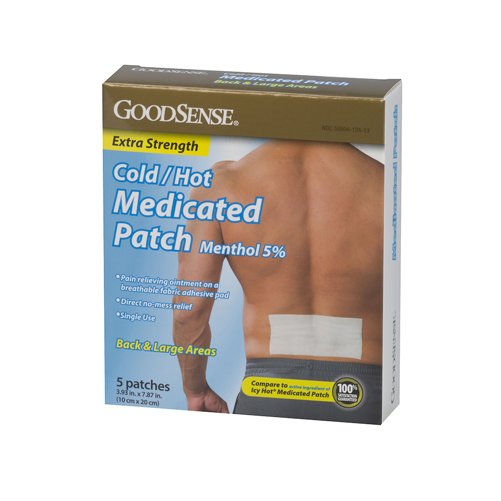 GoodSense® Extra Strength Cold/Hot Medicated Patch, Large, 5 ea