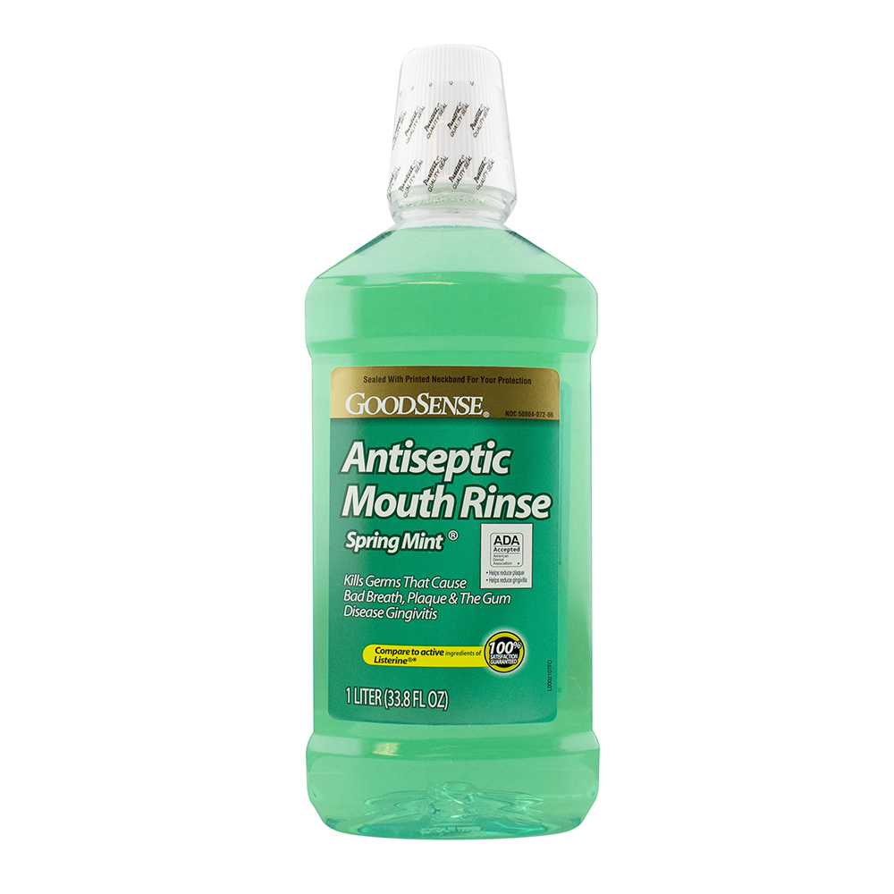 GoodSense® Antiseptic Mouth Rinse, Spring Mint®, Kills Germs, 1 L