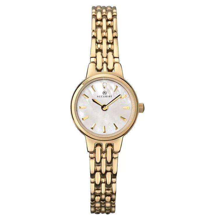 Accurist Ladies' Mother Of Pearl Gold Tone Bracelet Watch H.Samuel