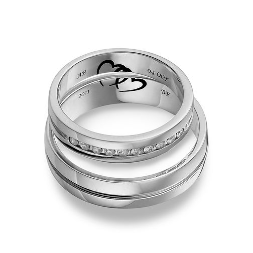 Commitment 9ct White Gold 1/10 Carat Diamond Ring Set H.Samuel