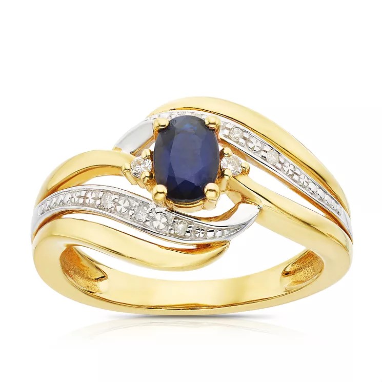 9ct Gold Sapphire & Diamond Eternity Ring H.Samuel
