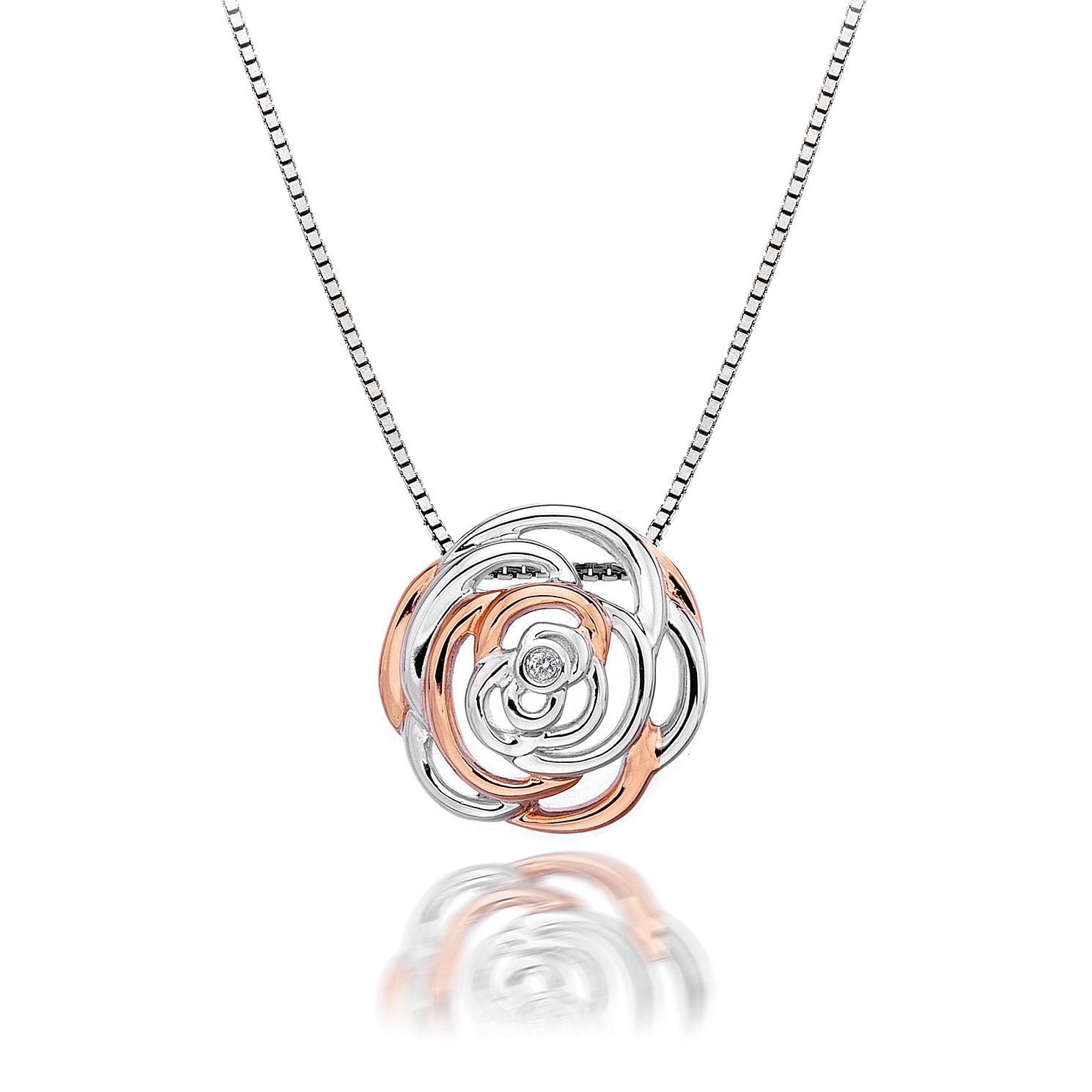 Hot Diamonds Eternal Rose Two Colour Necklace H.Samuel