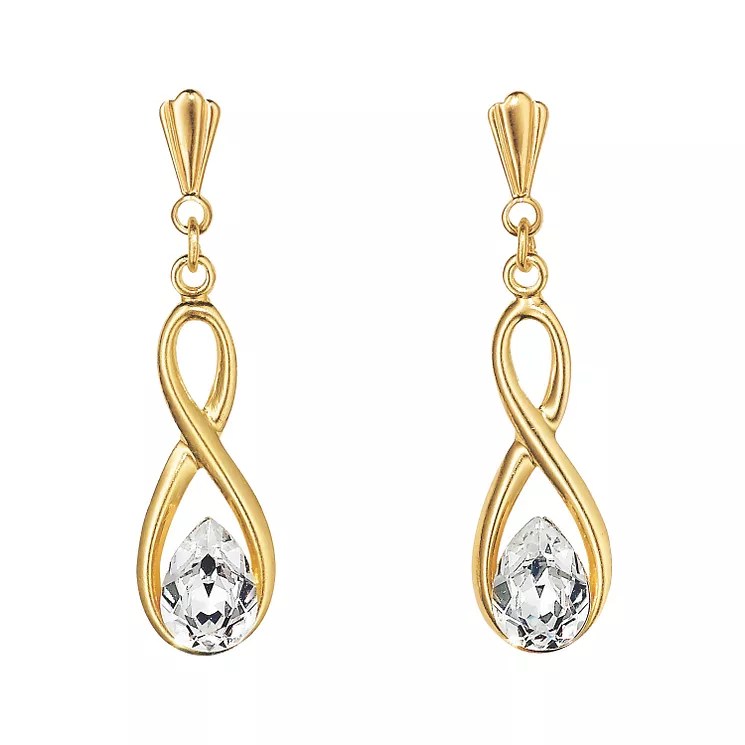 9ct Gold Cubic Zirconia Figure of 8 Drop Earrings H.Samuel