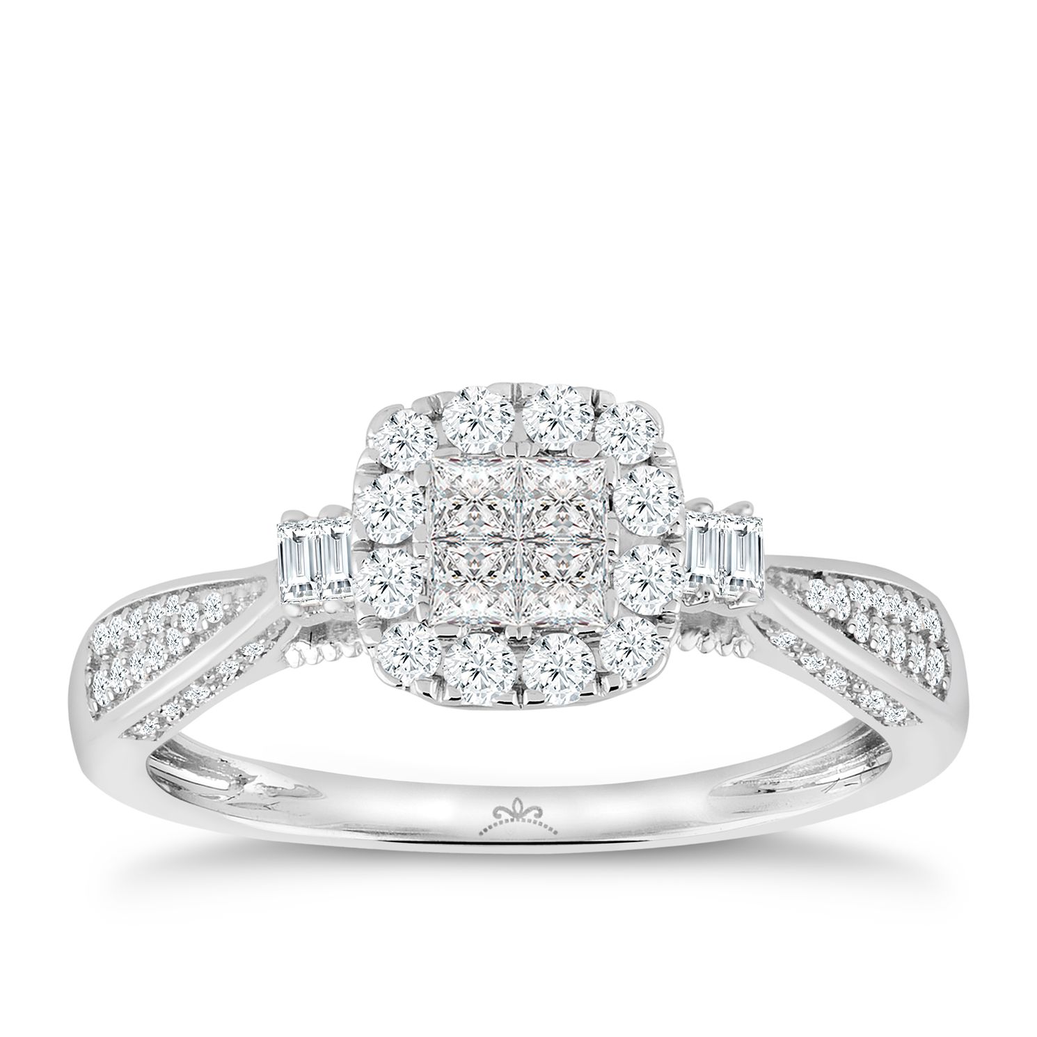 Princessa 9ct White Gold 2/5ct Diamond Ring H.Samuel