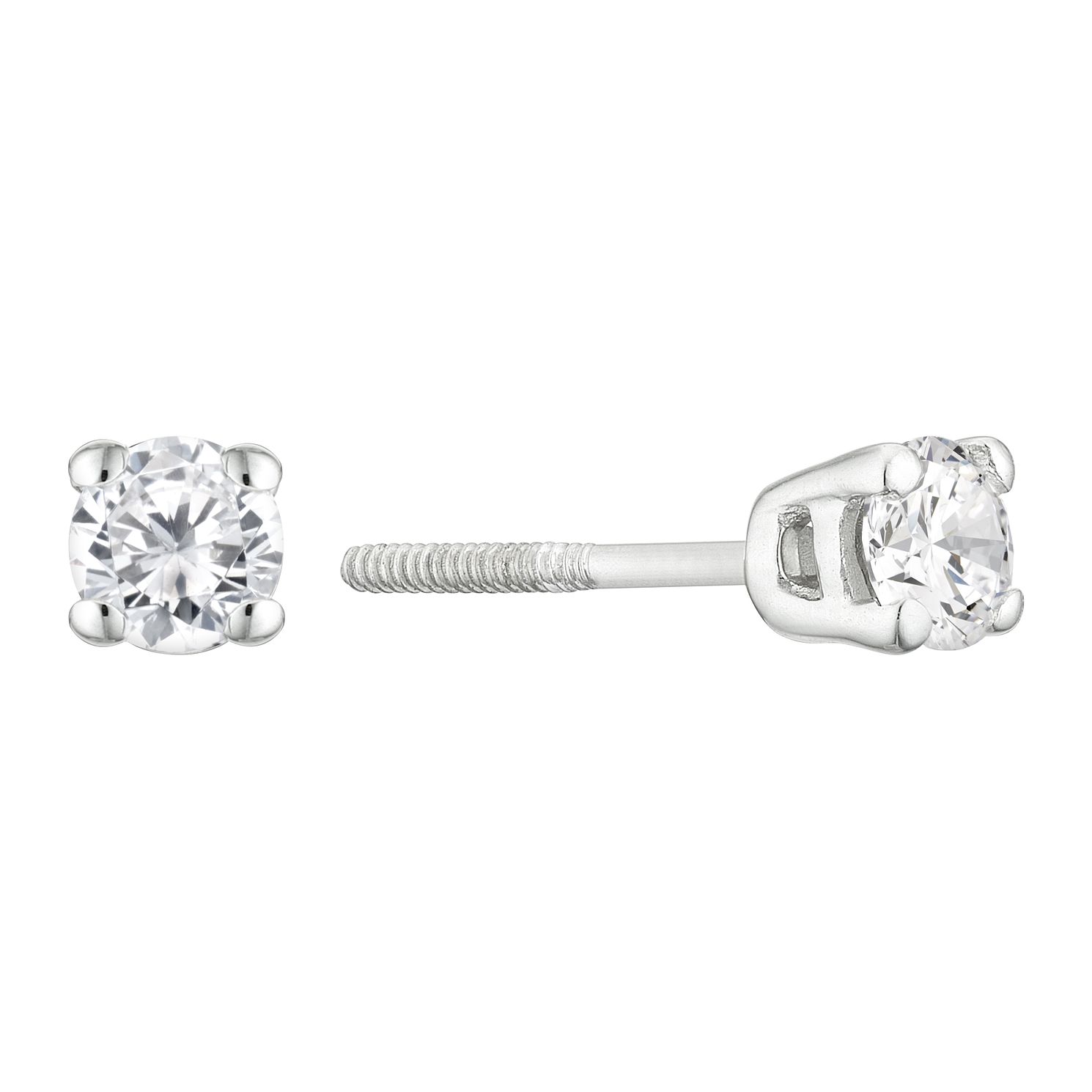 9ct White Gold 1/3ct Diamond Solitaire Stud Earrings H.Samuel