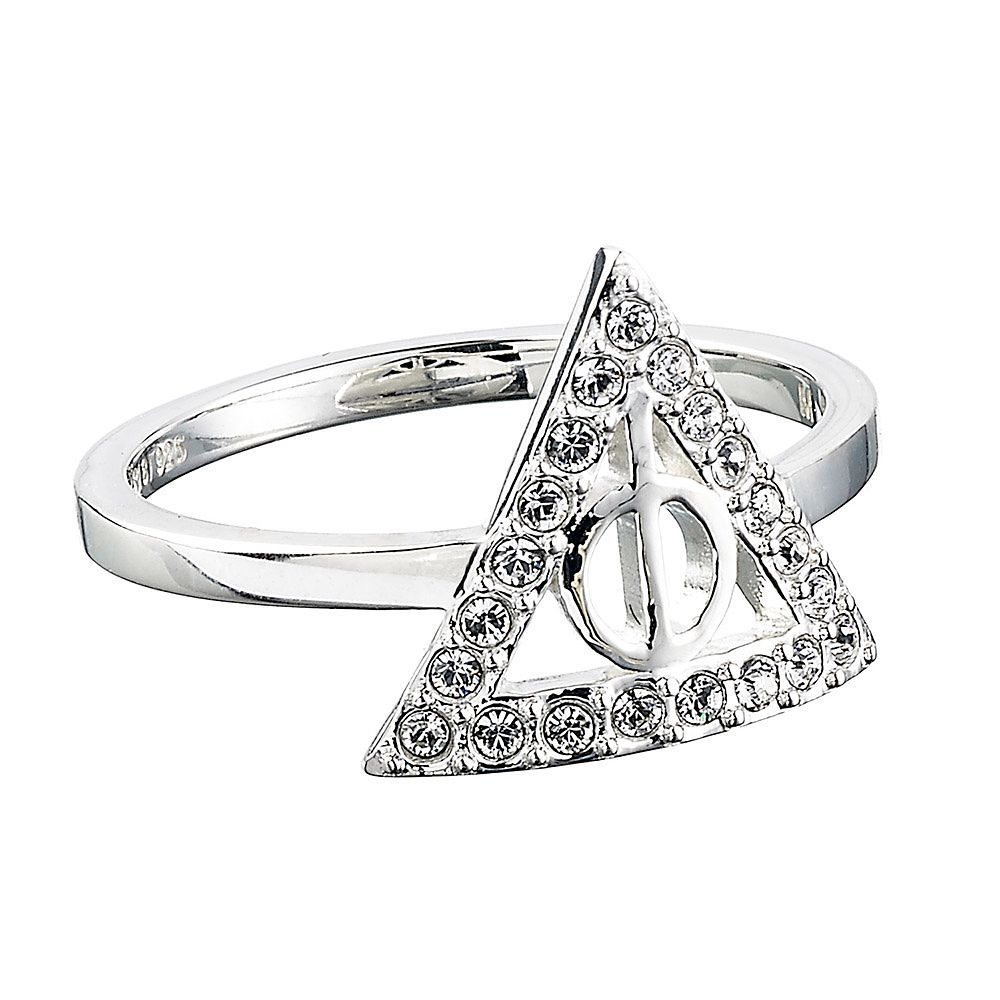 Harry Potter Silver Swarovski Crystal Deathly Hallows P Ring H.Samuel