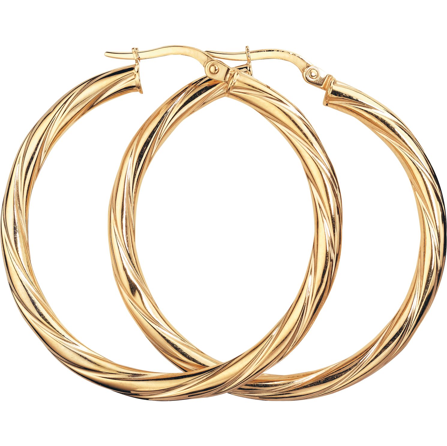 9ct Gold Creole Twist Earrings H.Samuel