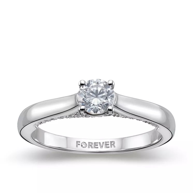 18ct White Gold 1/2ct Forever Diamond Ring H.Samuel