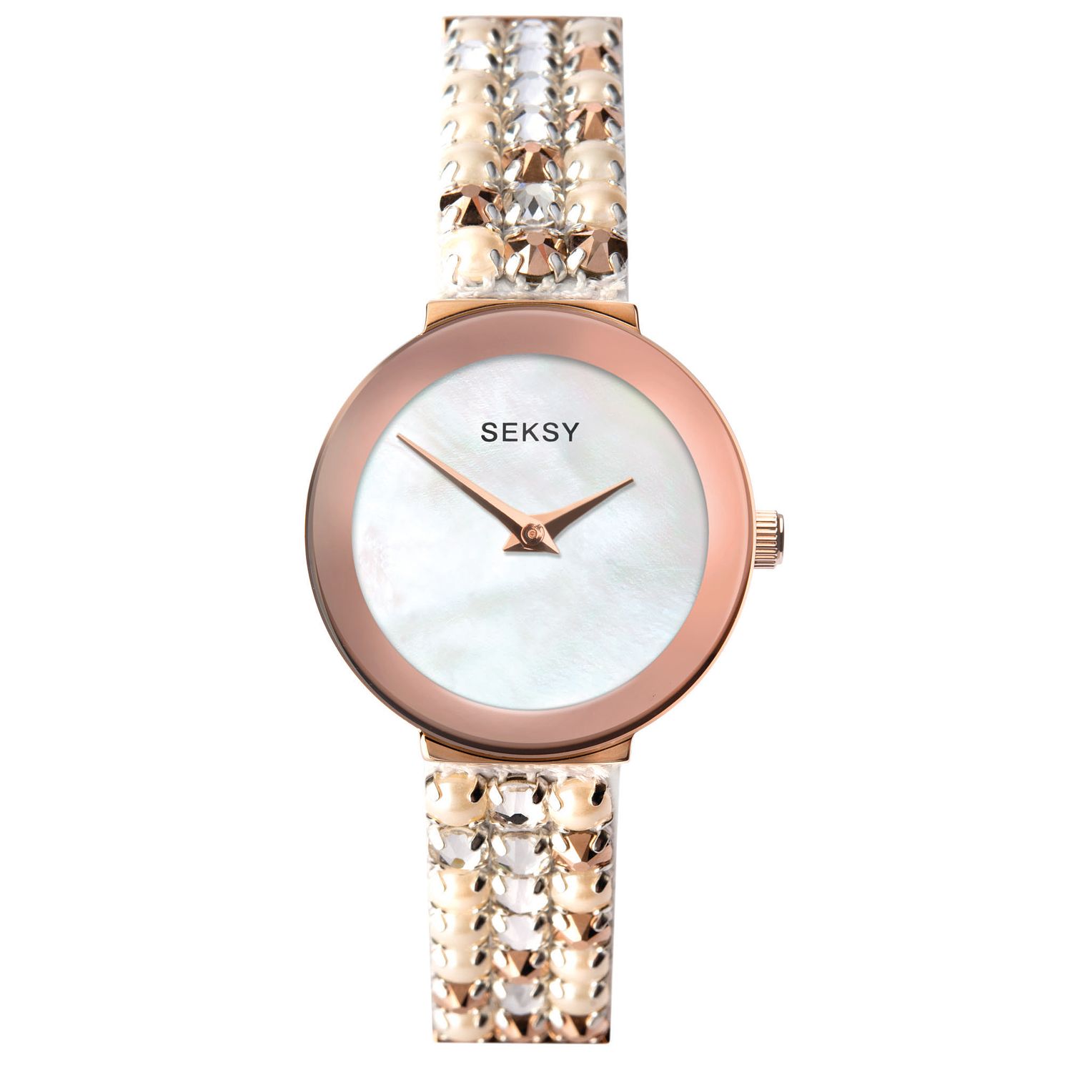 Seksy Ladies Two Tone Cabachon Bracelet Watch H.Samuel