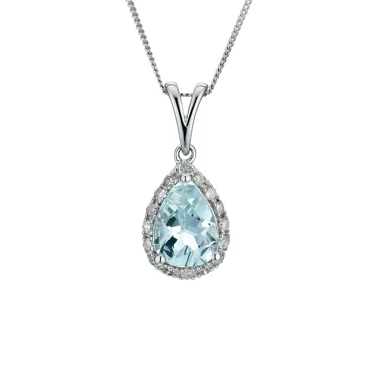 9ct white gold aquamarine pendant - Ernest Jones (745 x 745 Pixel)