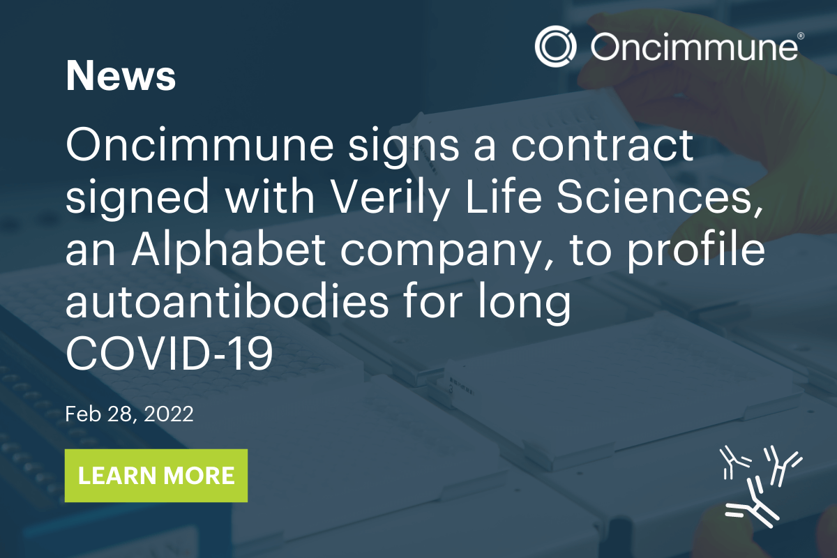 Contract signed with Verily Life Sciences, an Alphabet company, to