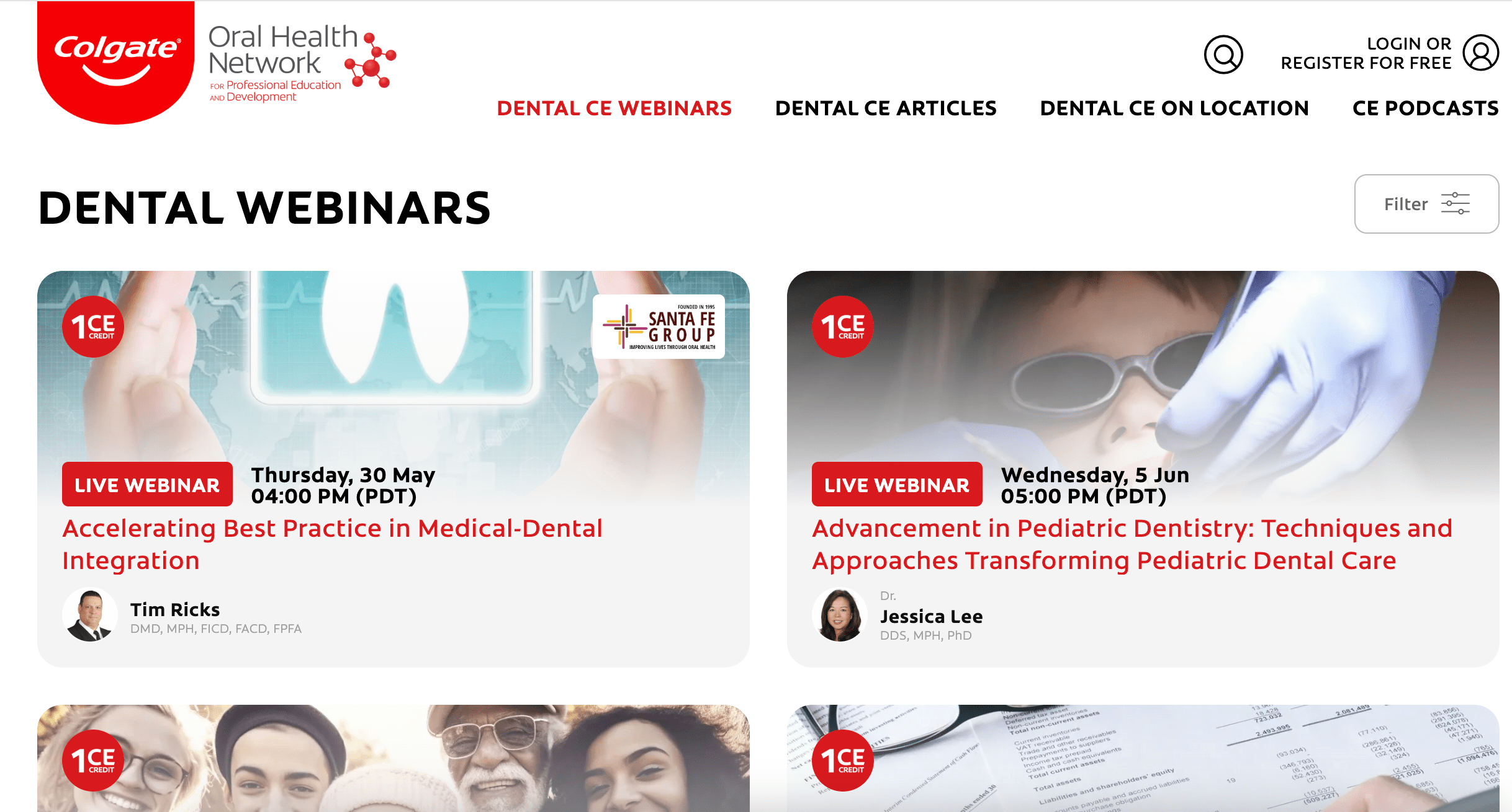 List of Free Dental Continuing Education (CE) sites Resources