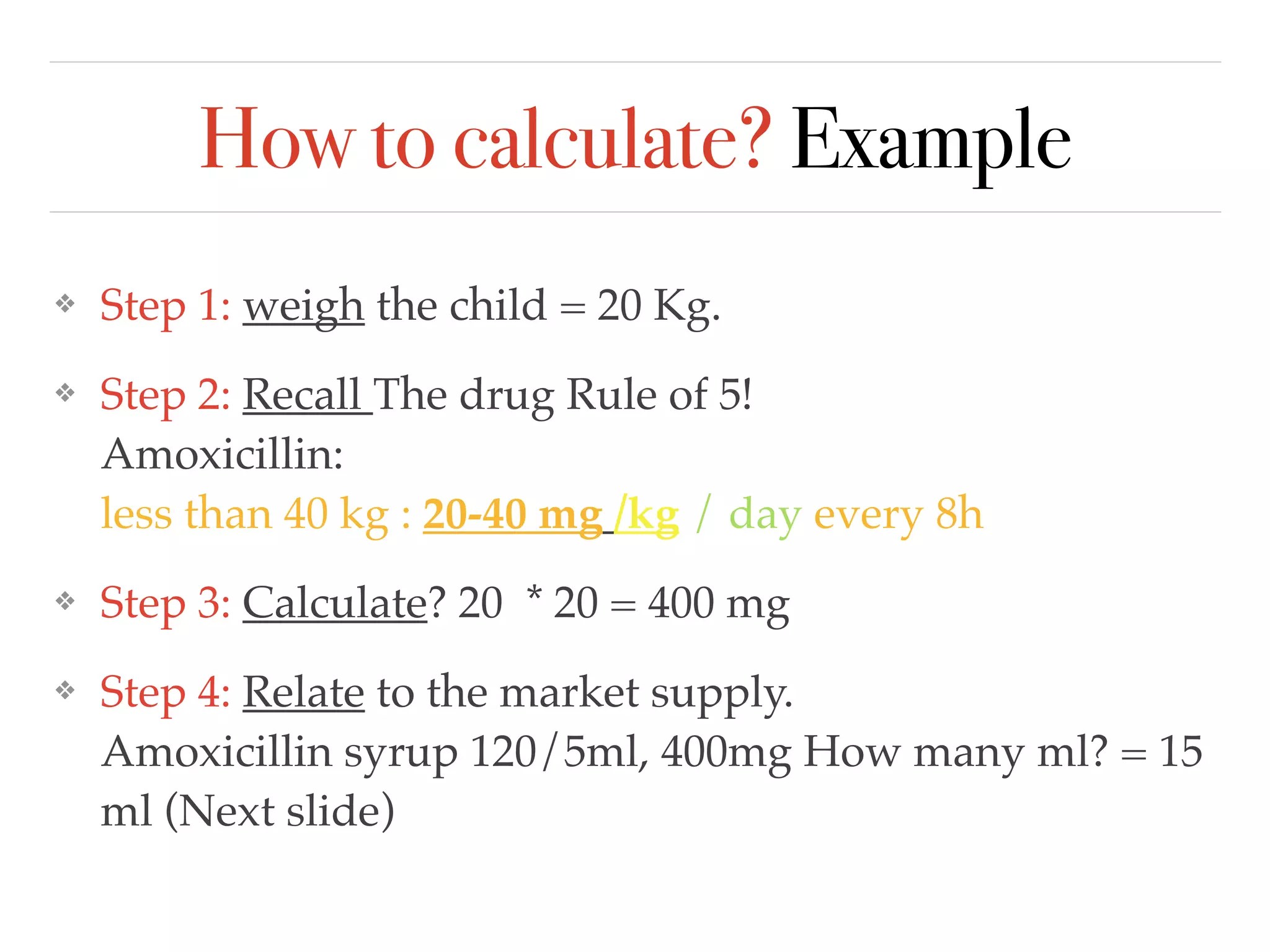 Amoxicillin Pediatric & Adult Antibiotics Dosage and Calculation