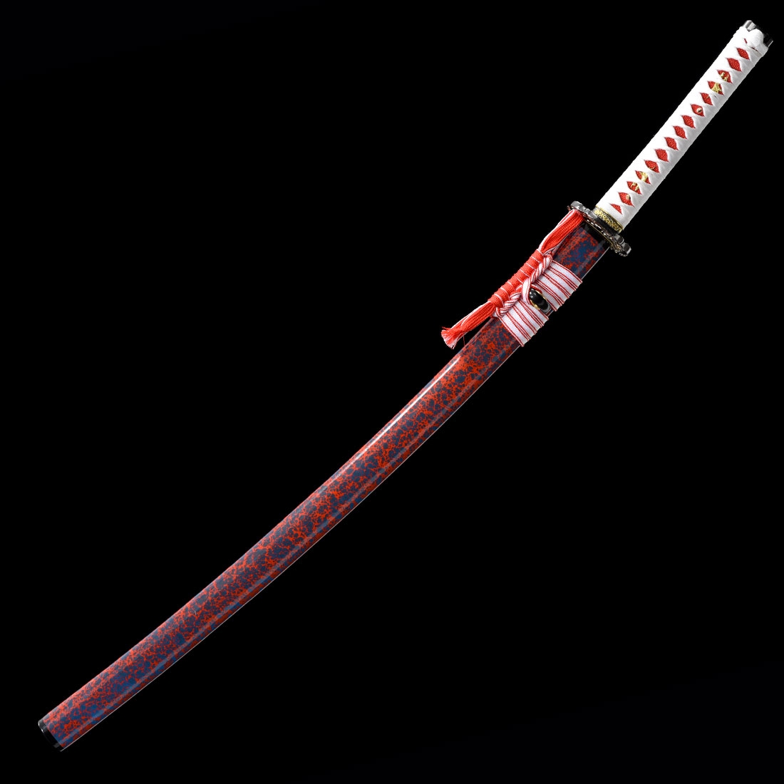 Red Katana Handmade Japanese Katana Sword 1045 Carbon Steel With Red