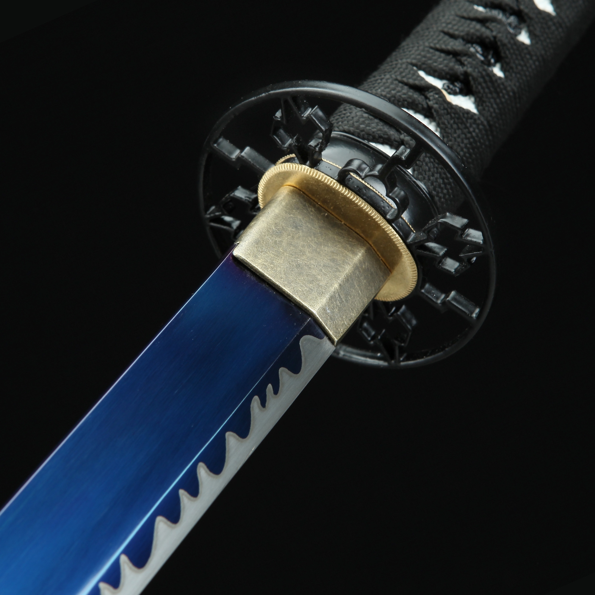 Japanese Straight Sword Handmade Japanese Straight Sword Spring Steel With Blue Blade TrueKatana