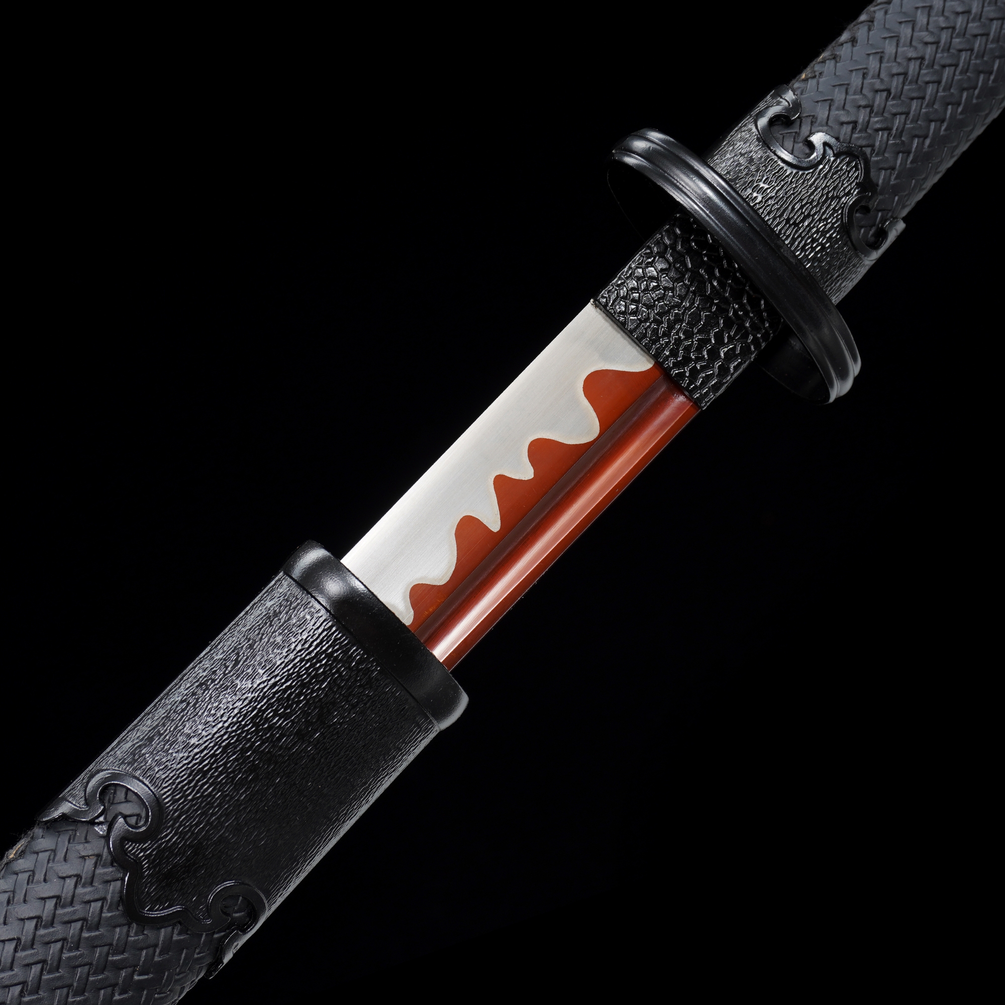 Japanese Straight Sword Handmade Japanese Straight Sword High Manganese Steel With Red Blade