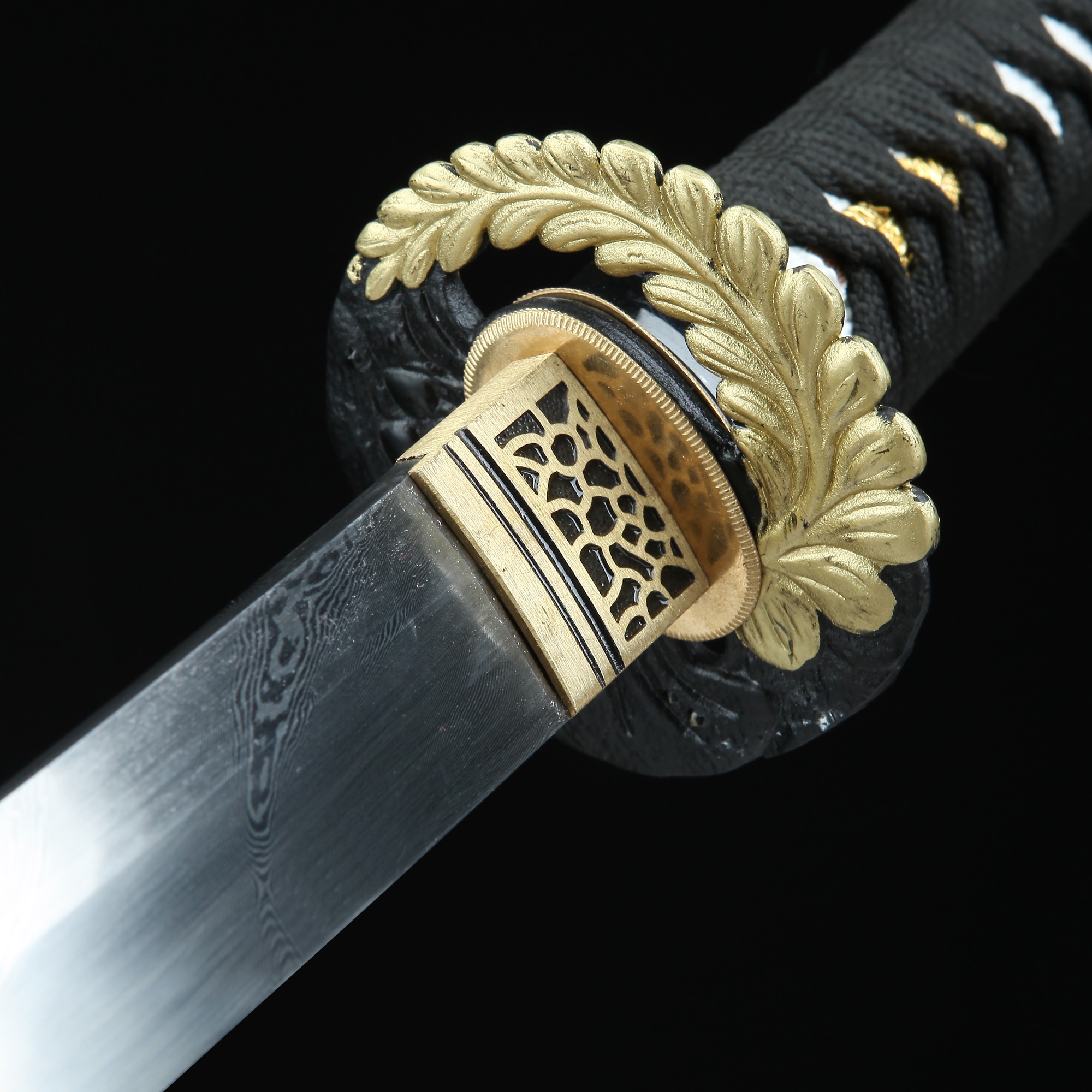 Damascus Wakizashi Short Katana, Handmade Wakizashi Sword Pattern