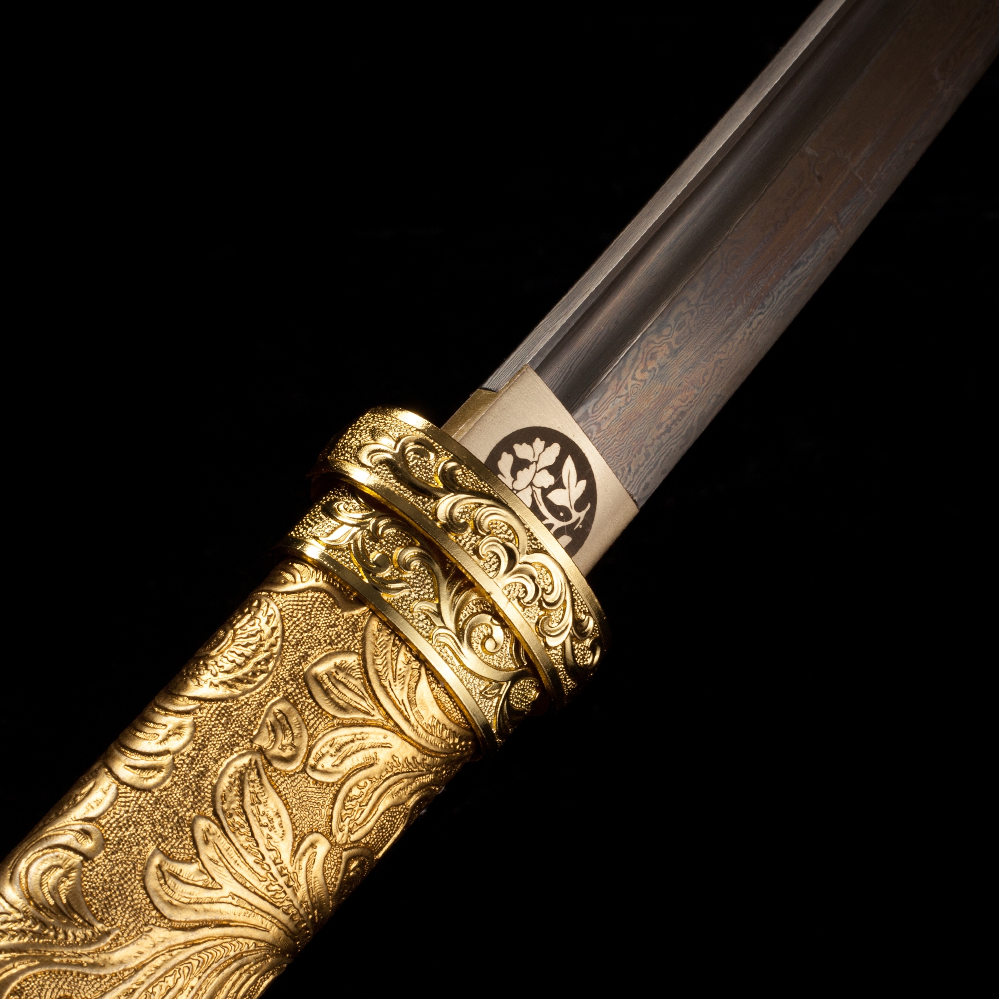 Modern Sword, Handmade Japanese Katana Sword Pattern Steel With Golden